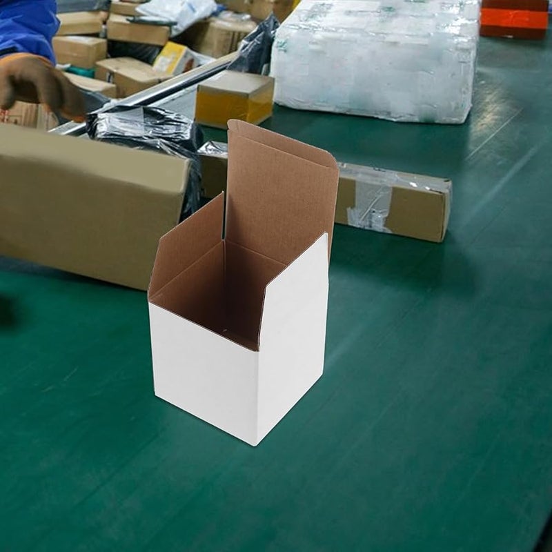 10Pcs White Corrugated Cardboard Mailing Boxes Sturdy Packing Storage Shipping For Home Office Moving - Image 5